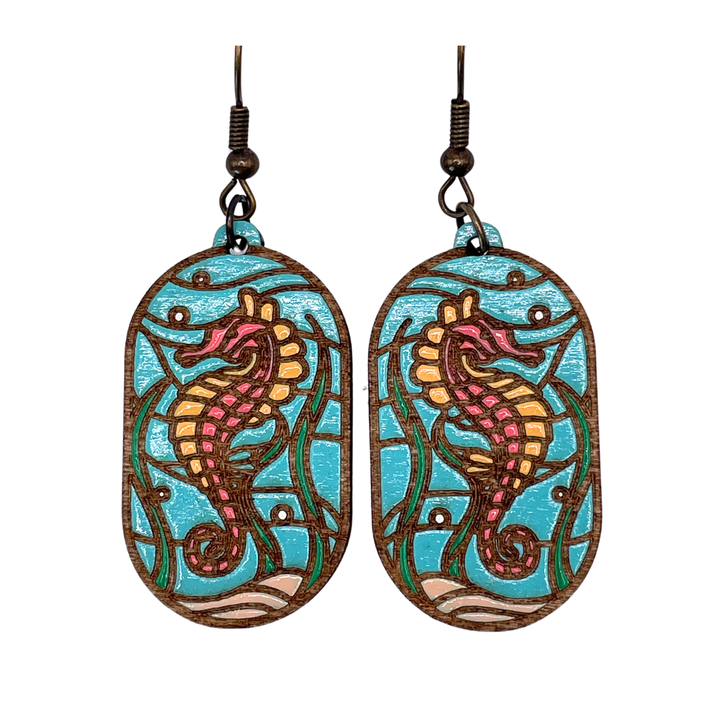 Seahorse Stained Glass Dangles