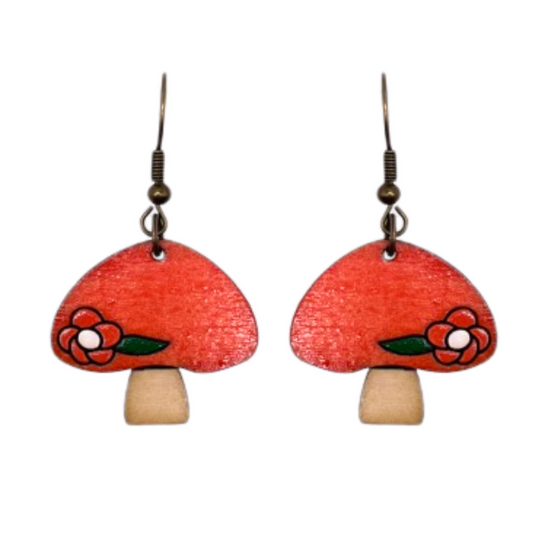 Floral Mushroom Dangles