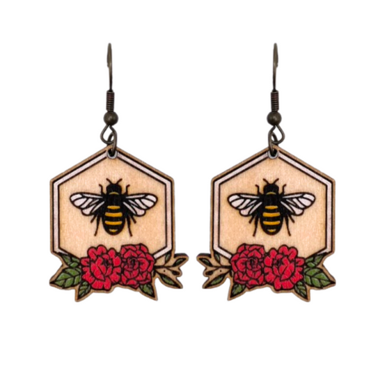 Floral Bee Dangles