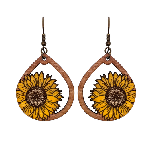 Sunflower Teardrop Dangles