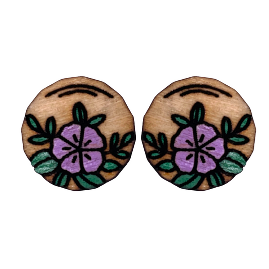 Circle Pansy Studs
