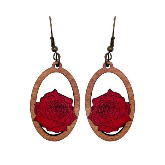 Rose Oval Dangles